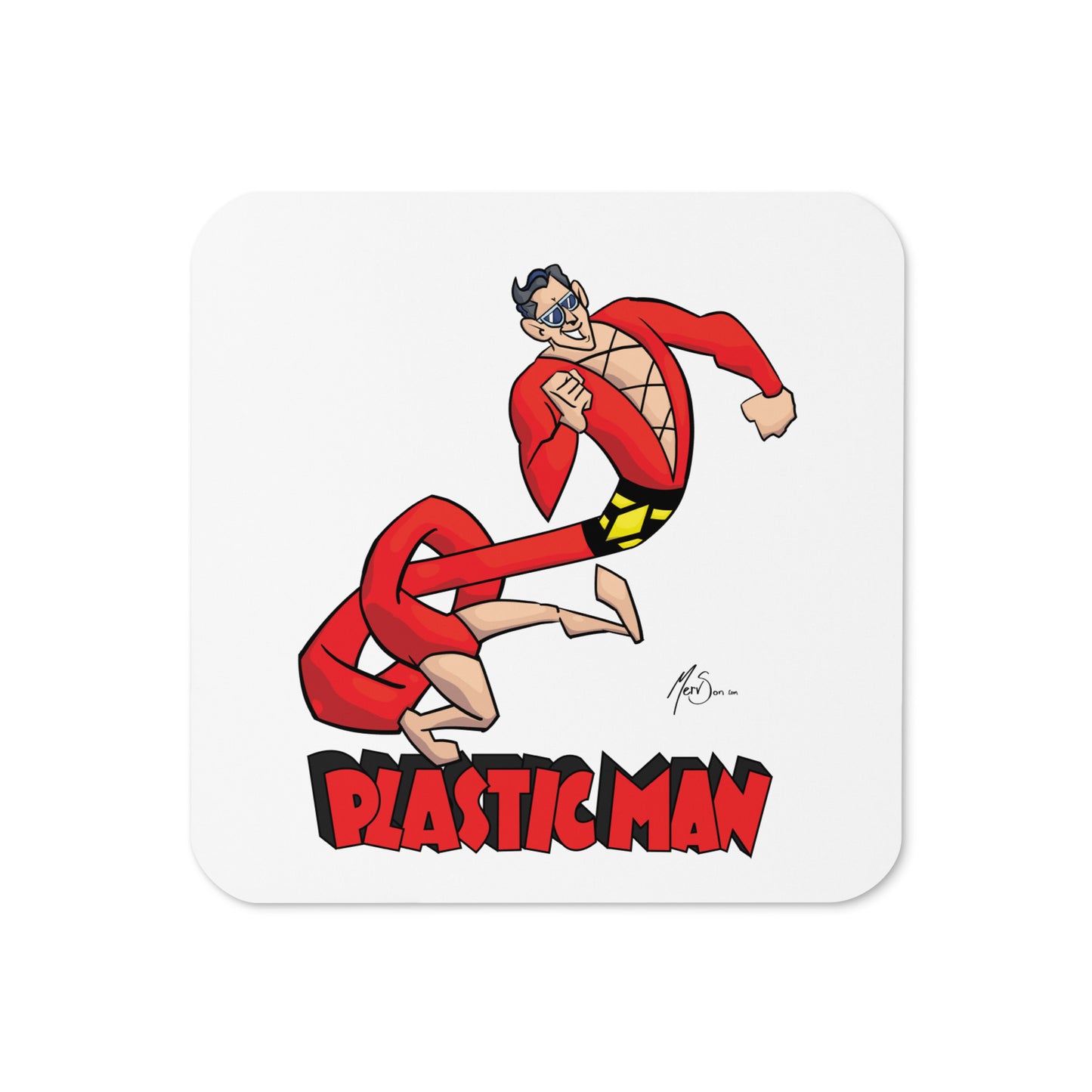 Plastic Man Cork-back coaster