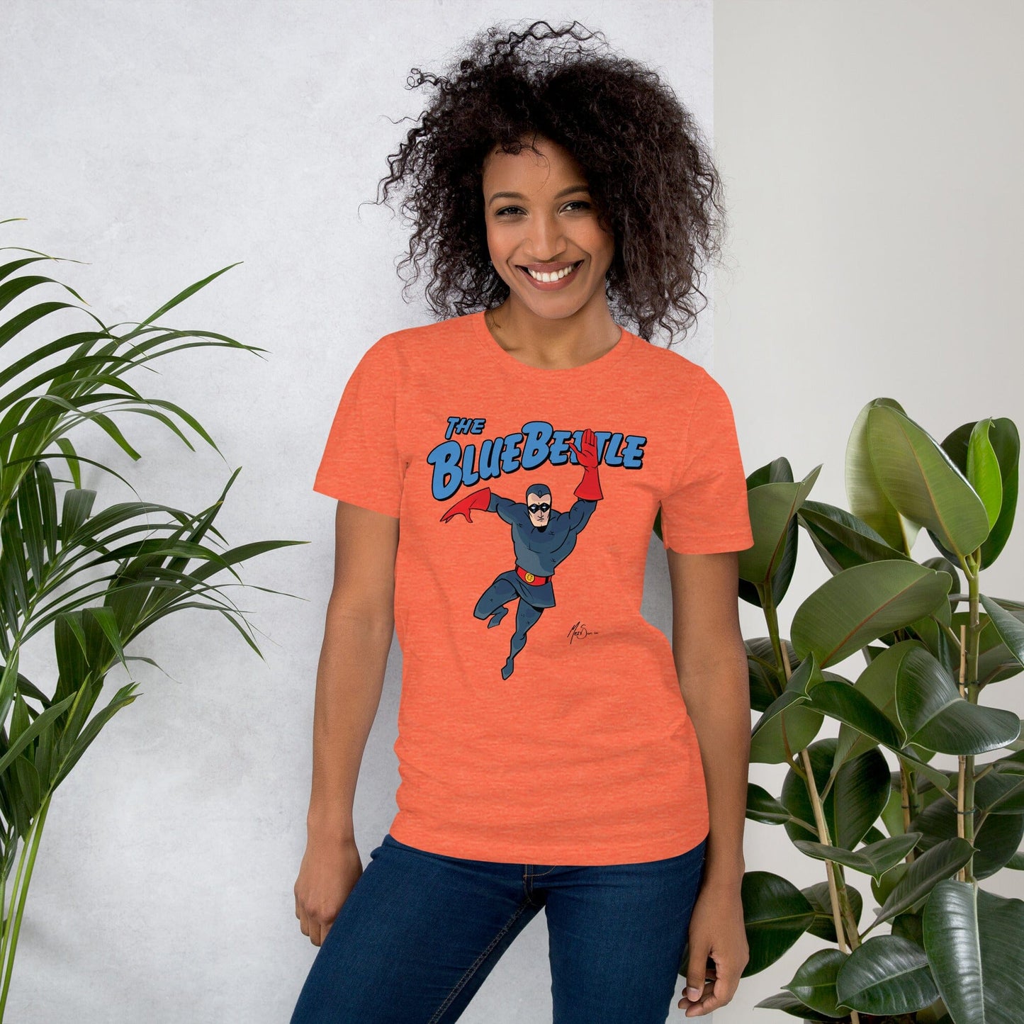 Dan Garrett: The Original Blue Beetle - Champion Since 1939 Unisex t-shirt Mervson Heather Orange S 