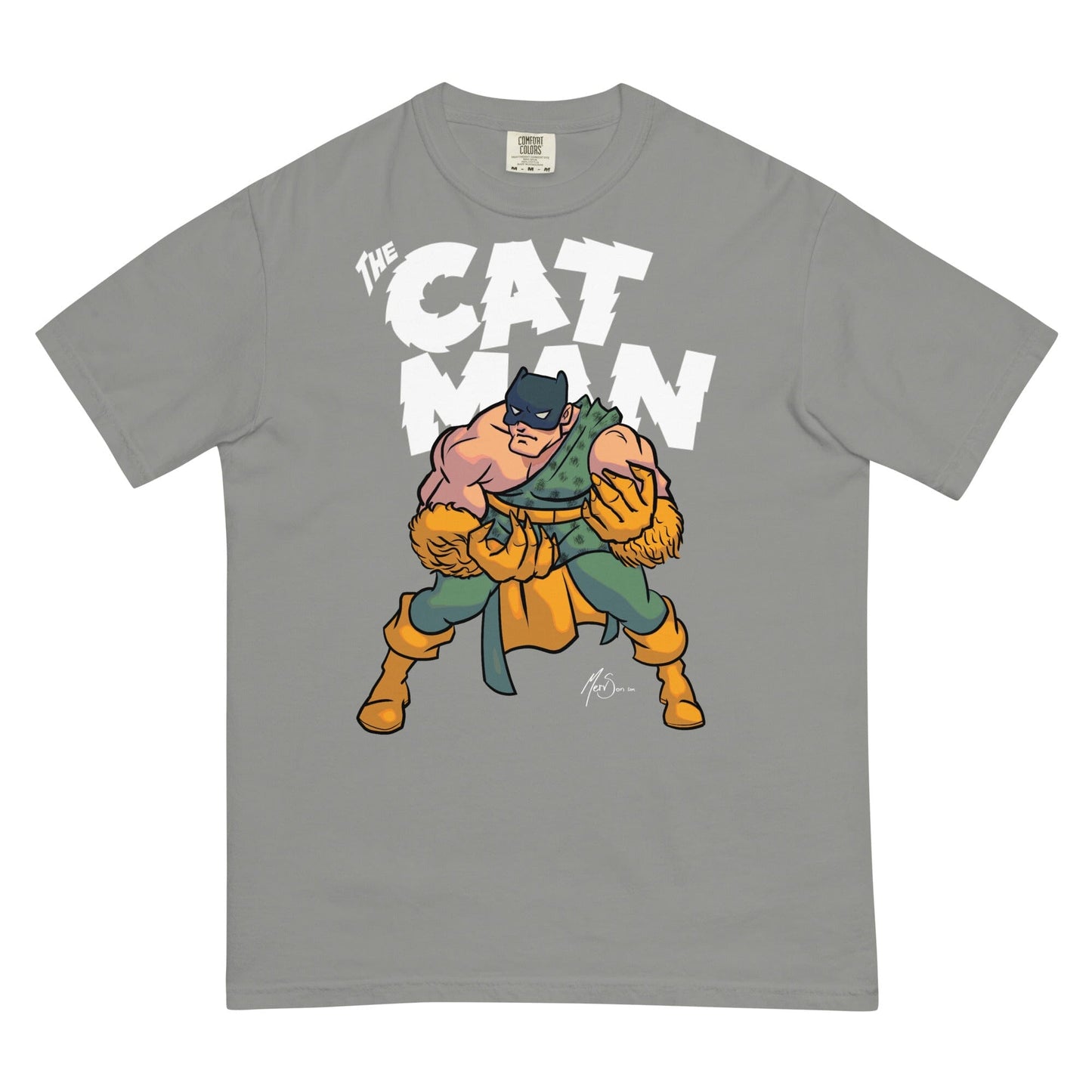 Feline Fine: The Cat Man Unisex garment-dyed heavyweight t-shirt T-Shirt Mervson 