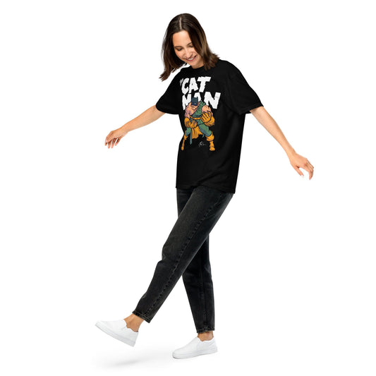 Feline Fine: The Cat Man Unisex garment-dyed heavyweight t-shirt T-Shirt Mervson Black S 