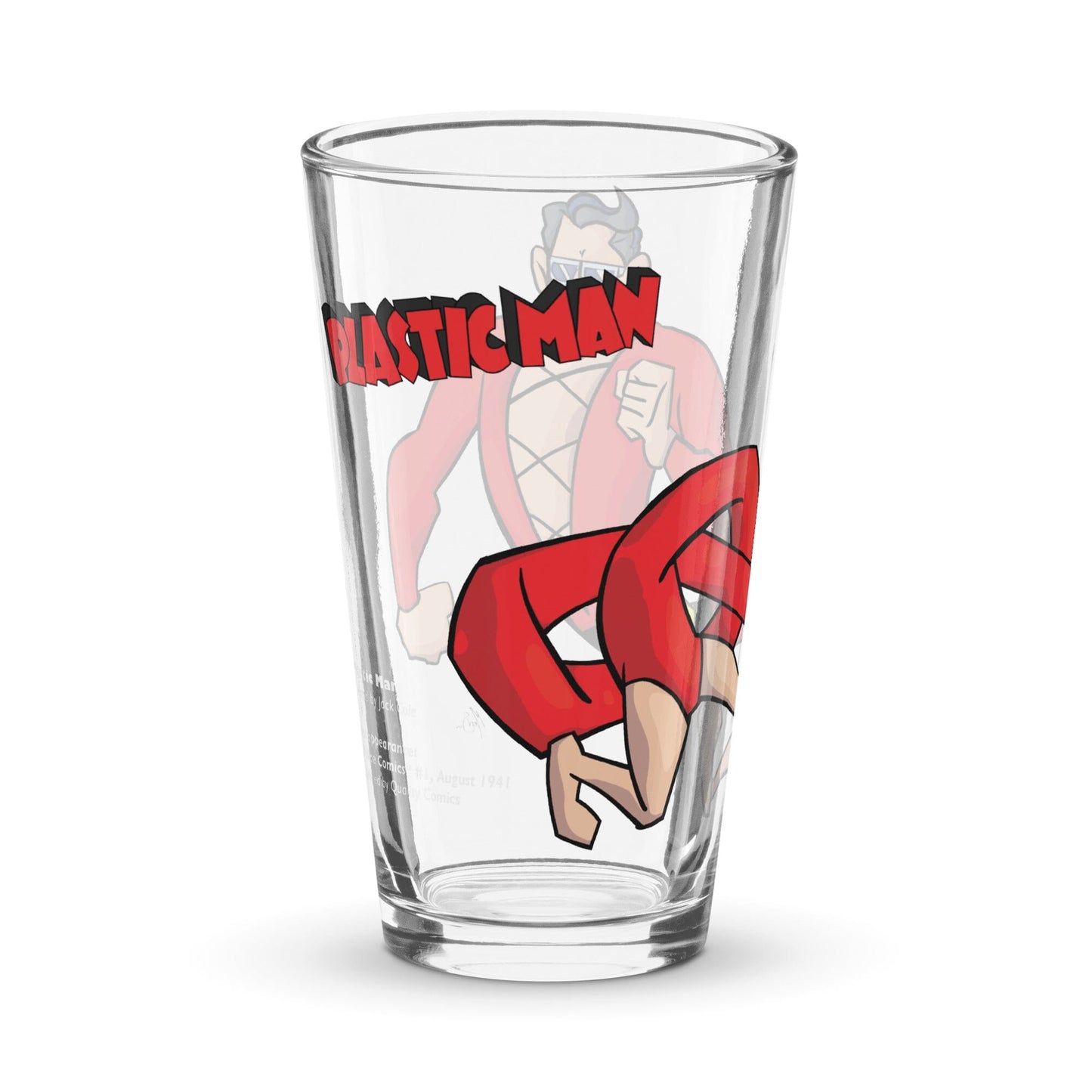 Plastic Man Limited Edition 16 oz Shaker Pint Glass: Stretch Your Comic Love! Pint Glass Mervson 