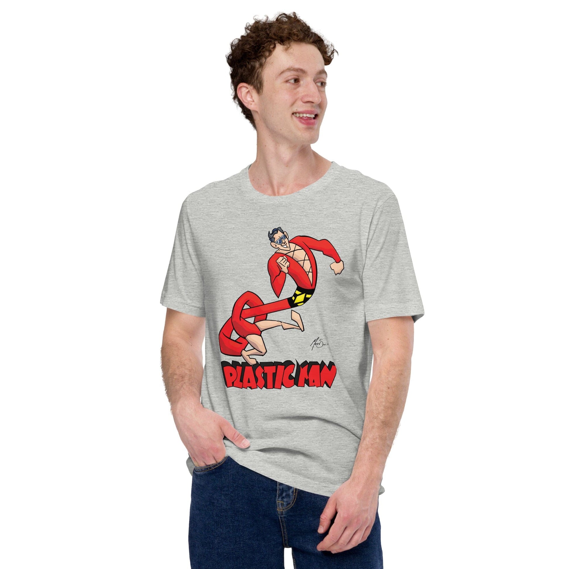 Plastic Man T-Shirt: Stretch Your Style in Comfort! Mervson Athletic Heather S