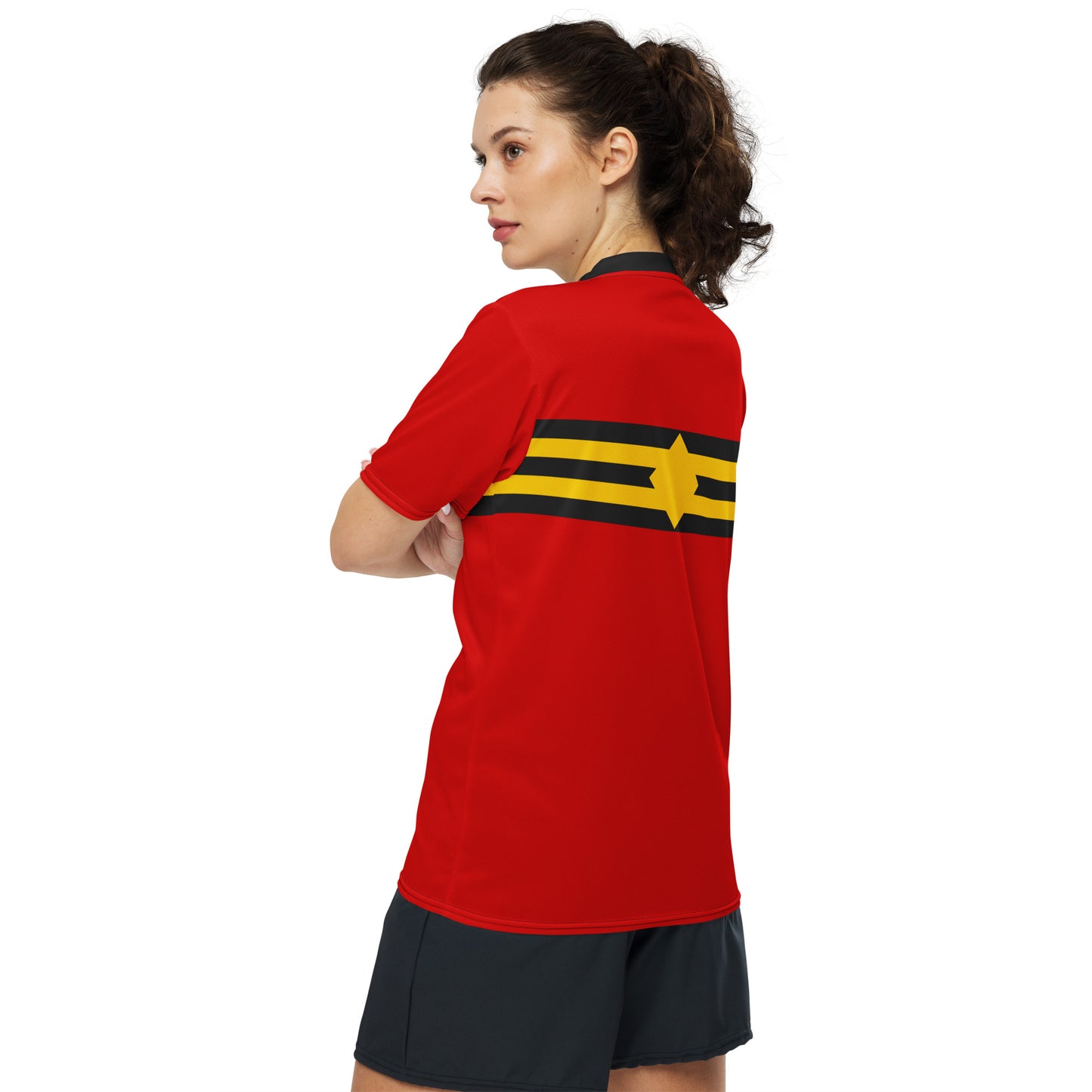 Plastic Stretch Man Super Hero Stripe Recycled unisex sports jersey