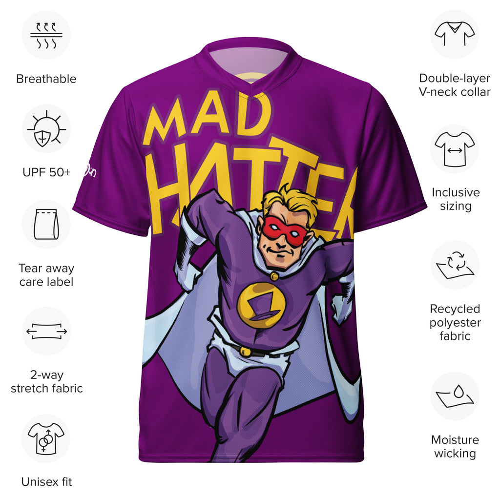 OW Mad Hatter Super Hero Recycled unisex sports jersey