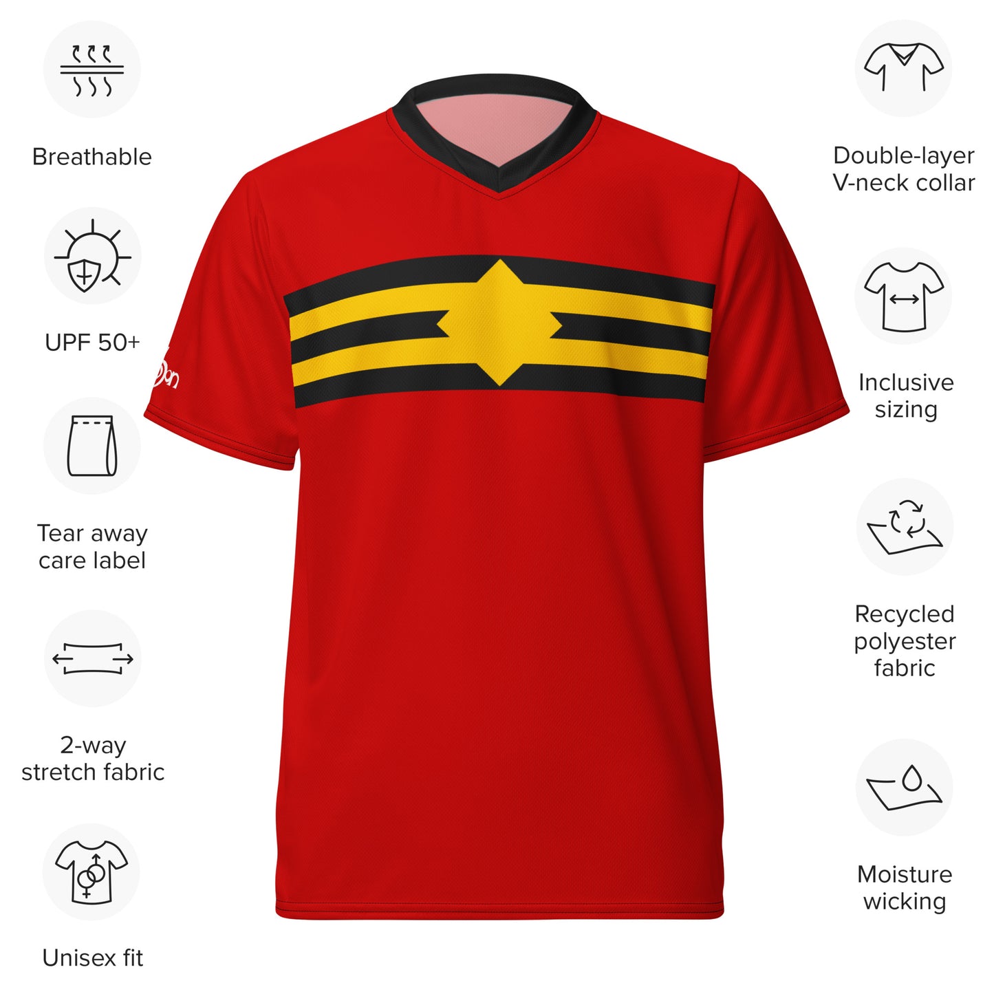 Plastic Stretch Man Super Hero Stripe Recycled unisex sports jersey