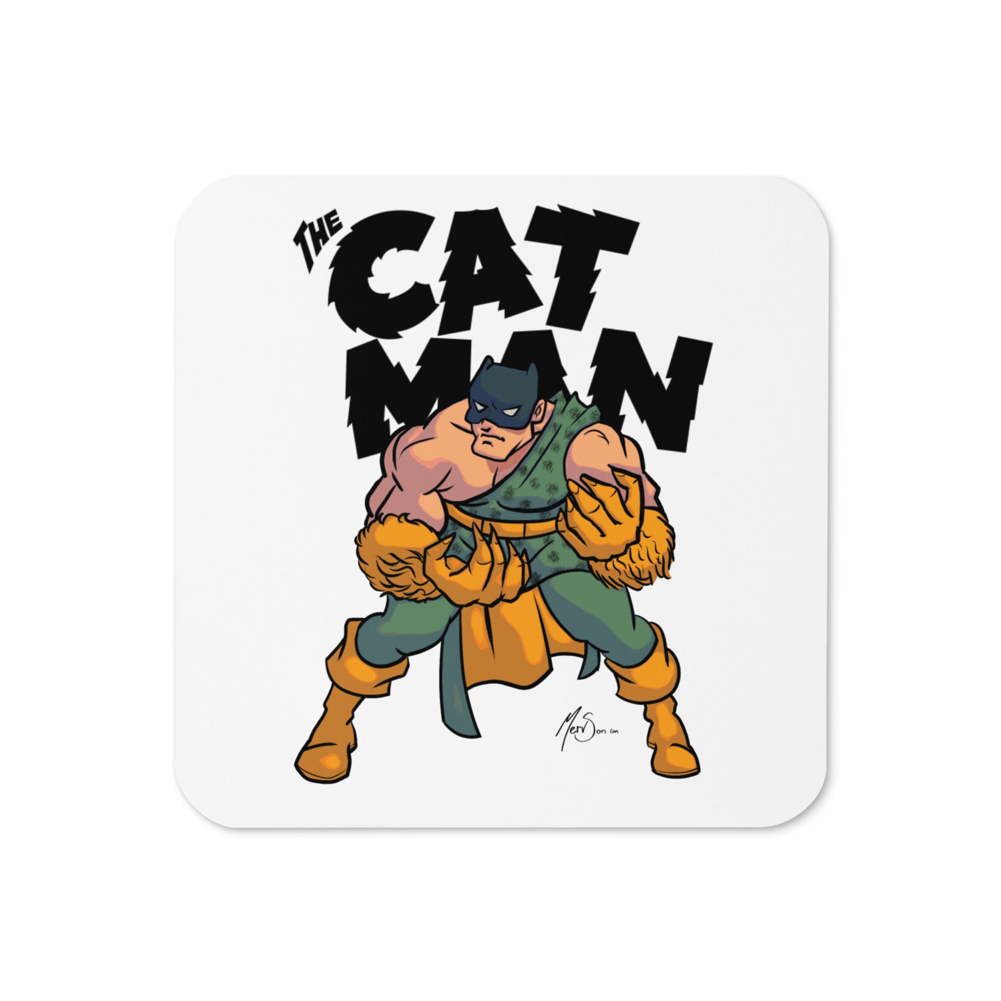 Cat Man Cork-back coaster