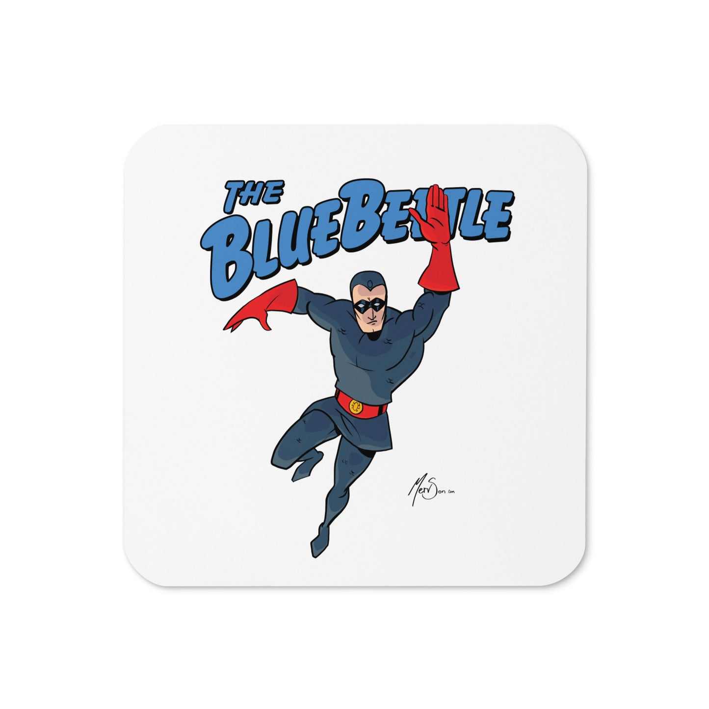 Blue Beetle Cork-back coaster