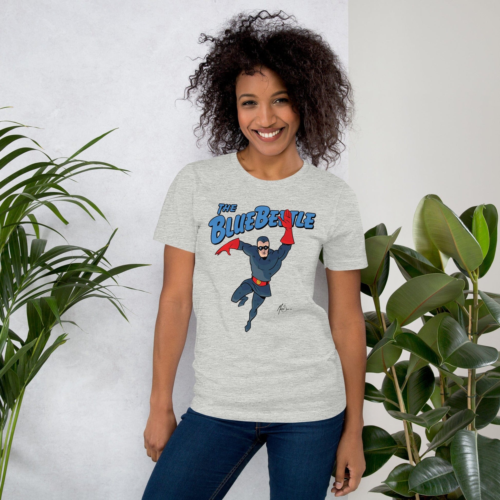 Dan Garrett: The Original Blue Beetle - Champion Since 1939 Unisex t-shirt Mervson Athletic Heather XS