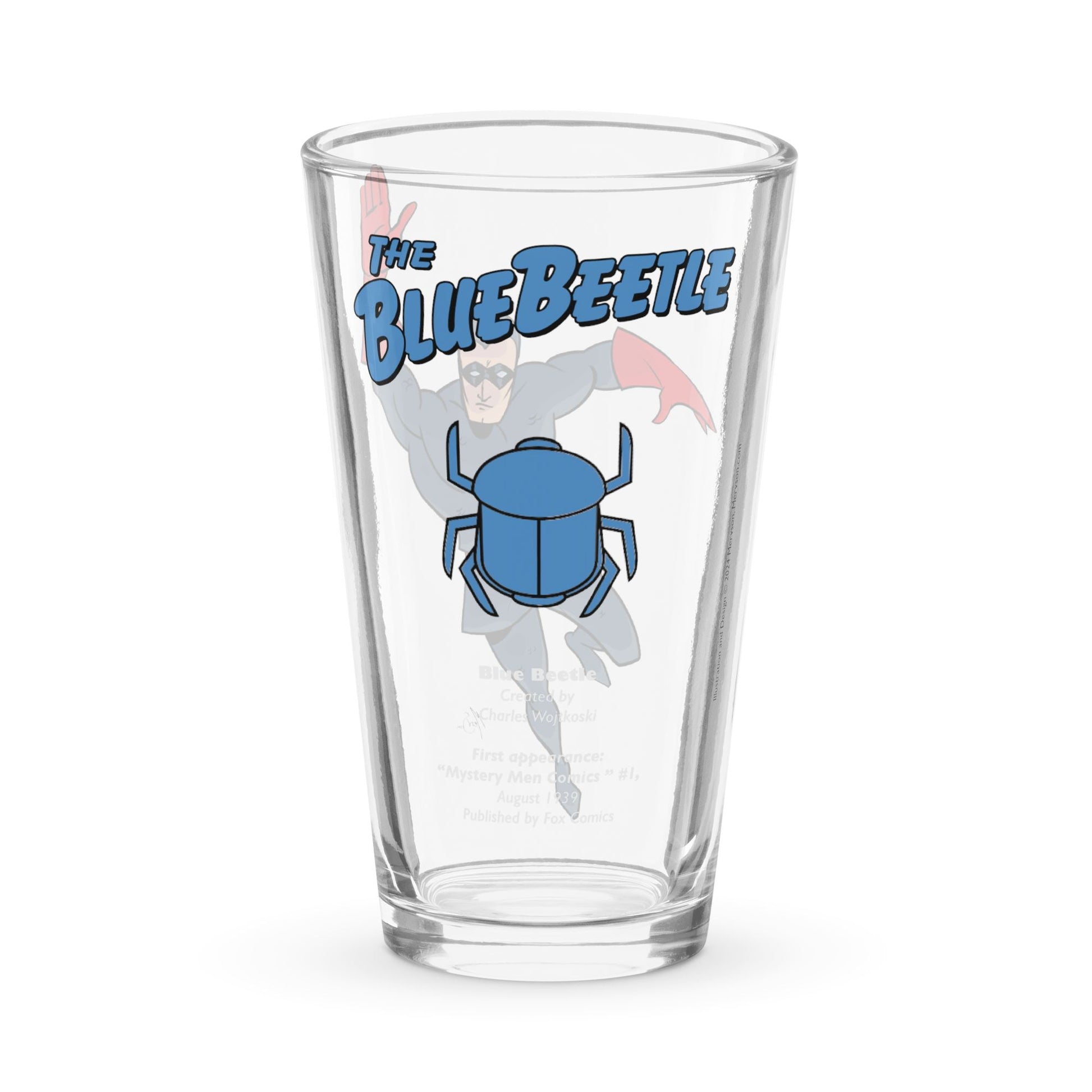 Dan Garrett: The Original Blue Beetle Pint Glass - Classic Hero, Timeless Refreshment! Mervson