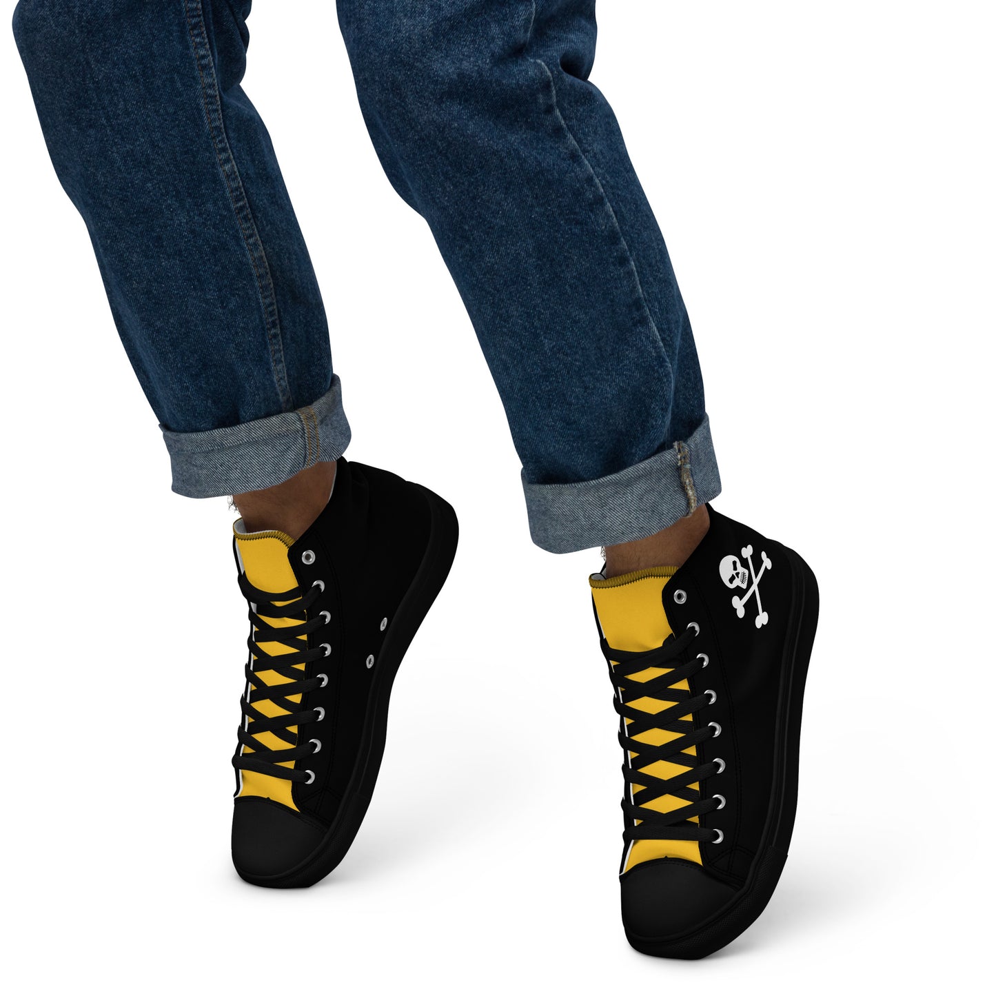 Black Terror Men’s high top canvas shoes