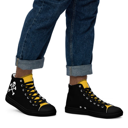 Black Terror Men’s high top canvas shoes