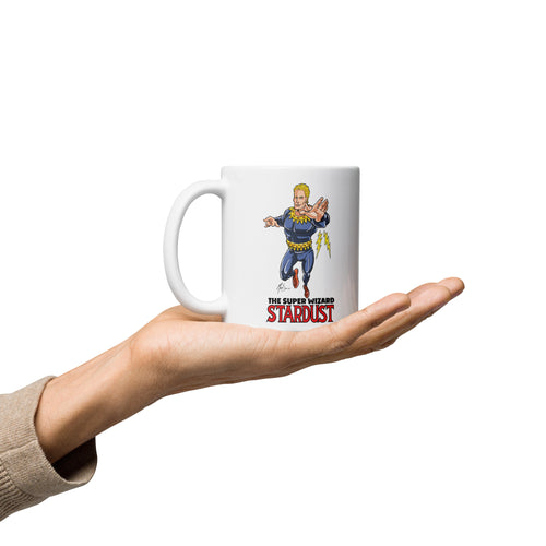 Stardust Space Wizard White glossy mug
