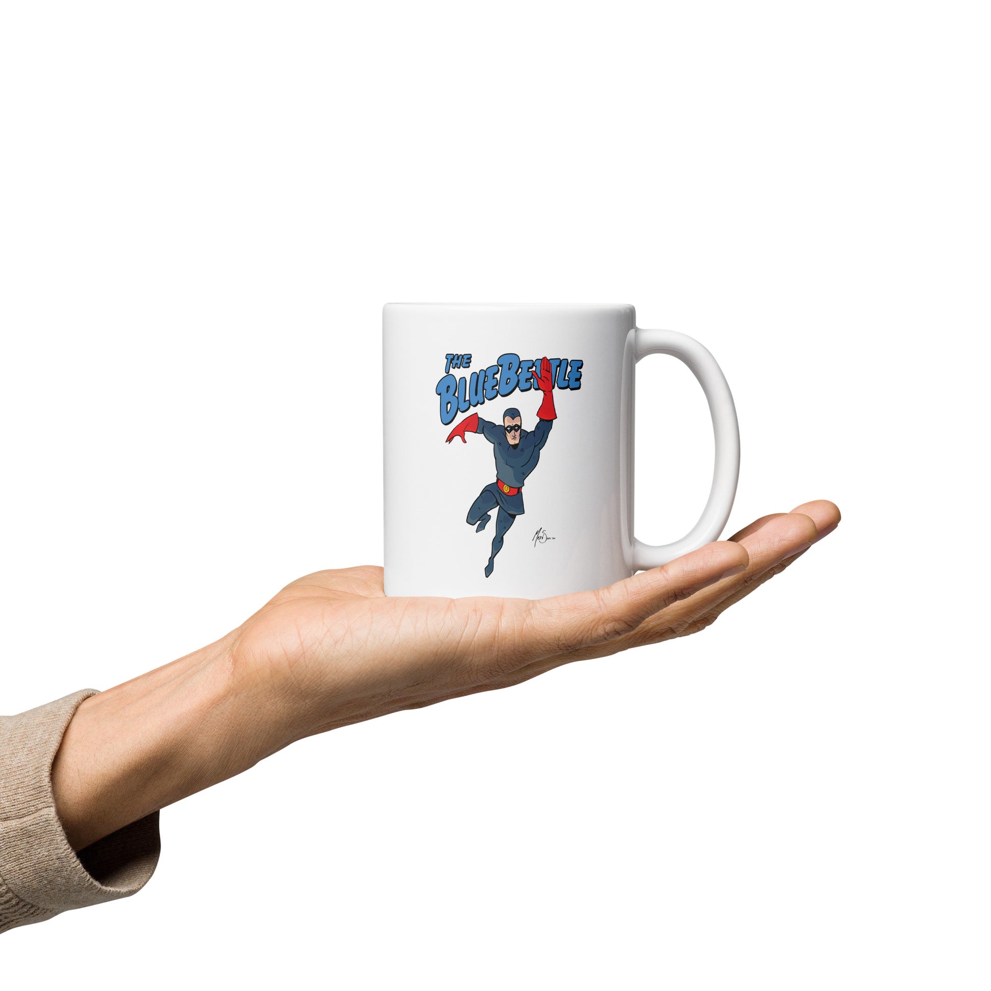 Dan Garrett: The Original Blue Beetle White Glossy Mug  Classic Hero