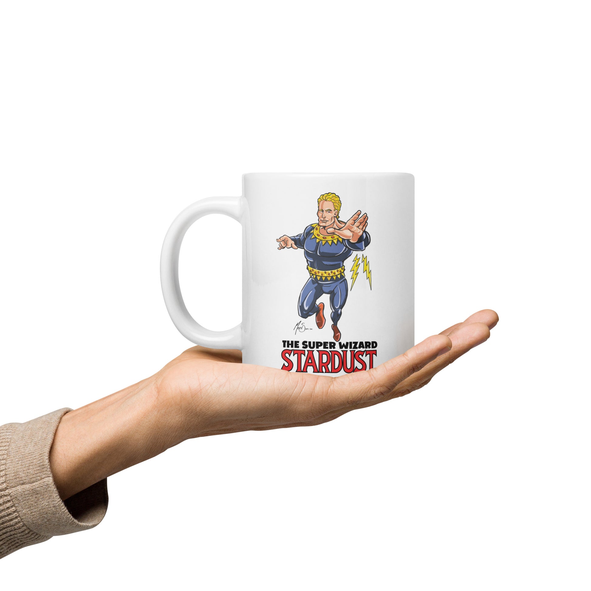 Stardust Space Wizard White glossy mug
