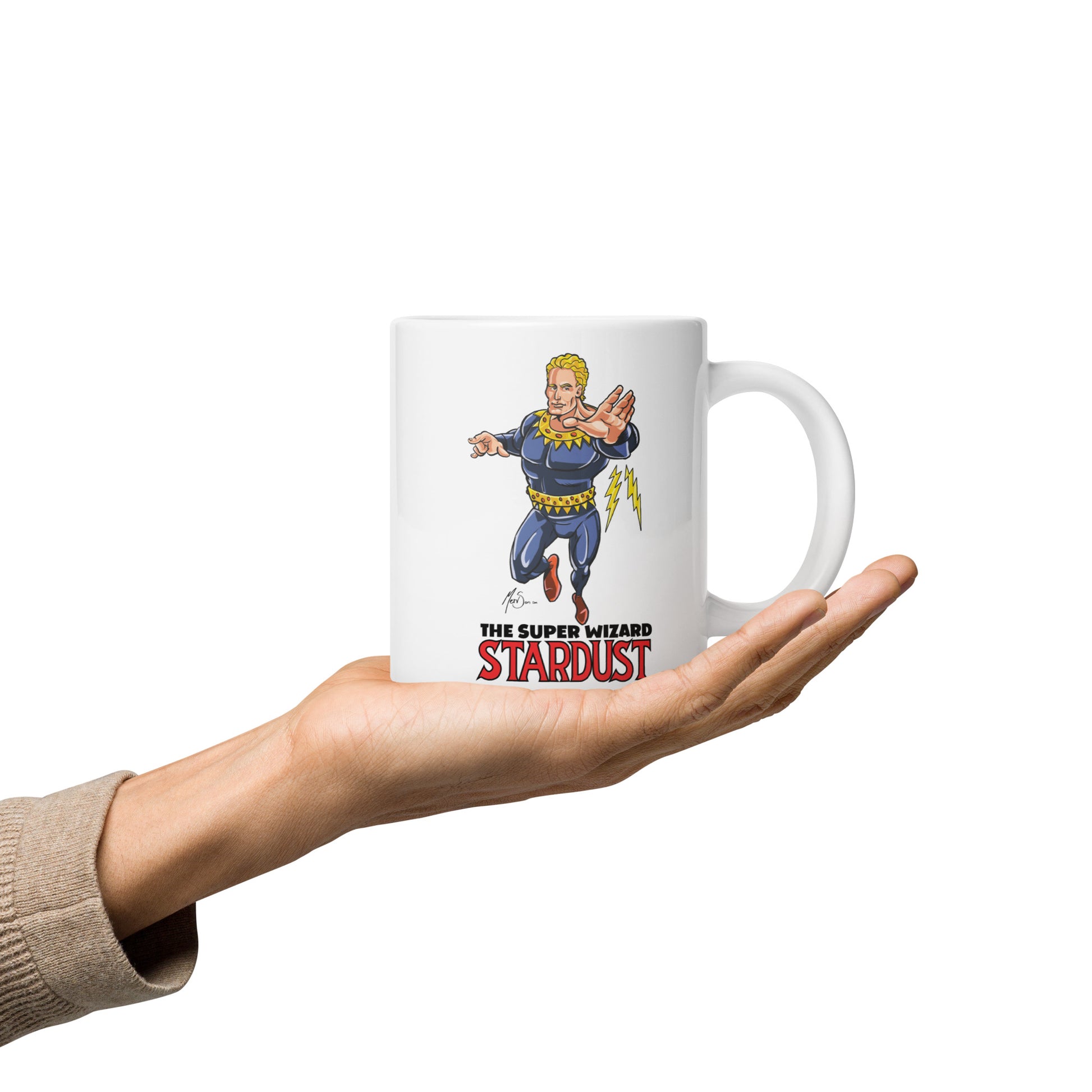 Stardust Space Wizard White glossy mug